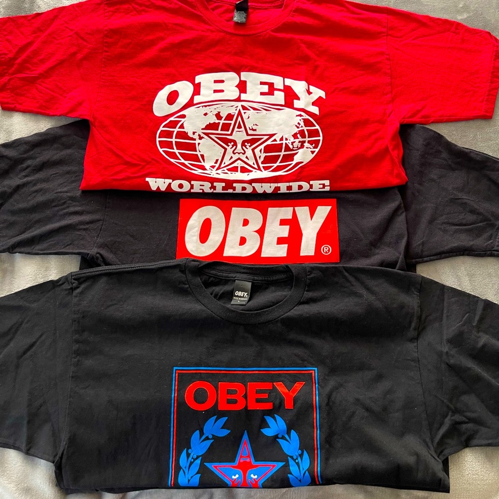 Mens Obey Large TShirt Bundle